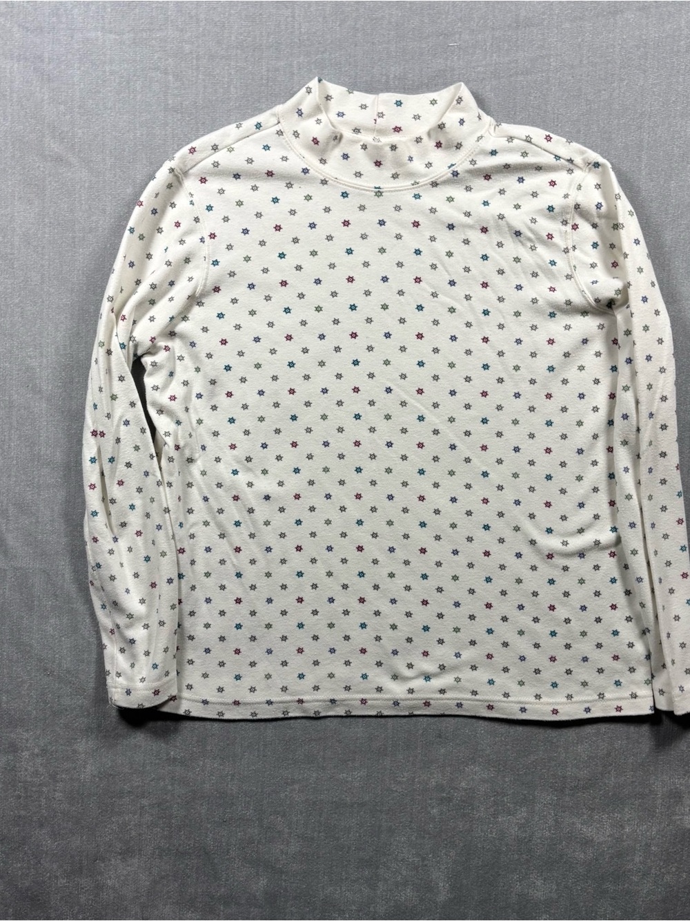 Blair Mock Neck Shirt with Multi-Color Micro Star Print
